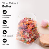 UMAI Borosilicate Glass Jar with Bamboo Lid | Kitchen Organizer Items and Storage | Multi-utility, Leakproof, Airtight Storage Jar for Cookies, Snacks, Tea, Coffee, Sugar (980 ml)